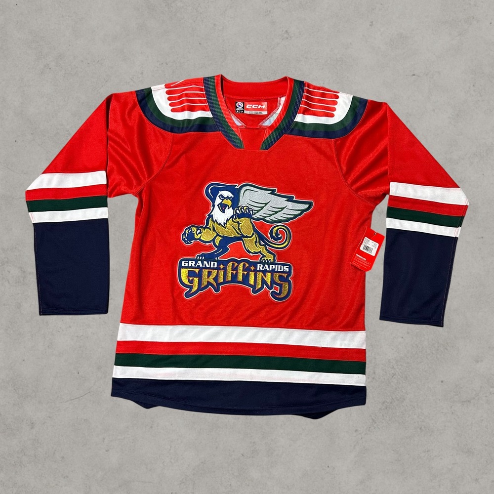 CCM Hockey Jersey Men Small Red Grand Rapids Griffins AHL Embroidered Logo NWT